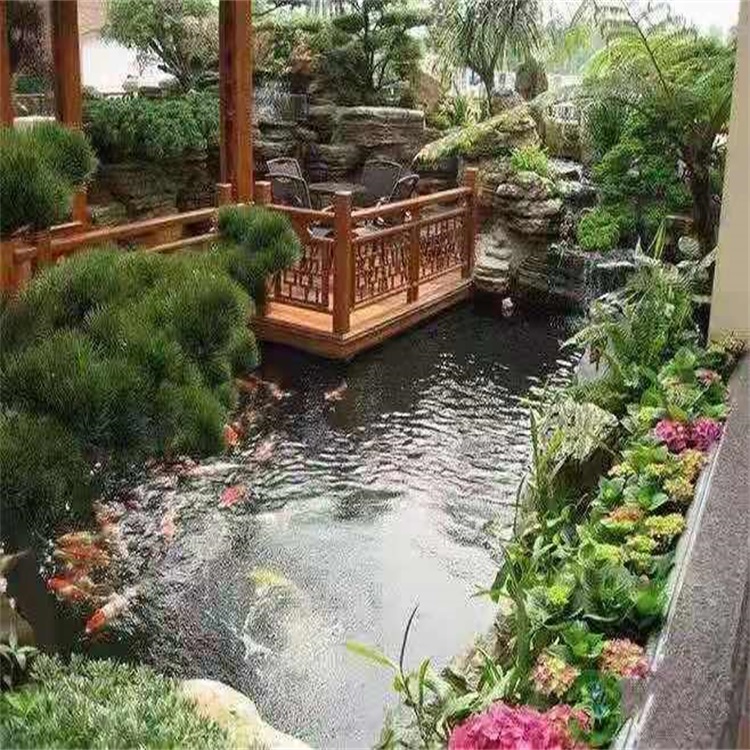 泉港大型庭院假山鱼池景观设计